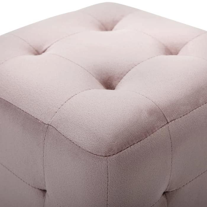 Rose Tables de chevet(2 PCS)- NGM - Cabinet de Lit/armoires de chevet - Rose 30x30x30cm Tissu velours T423649