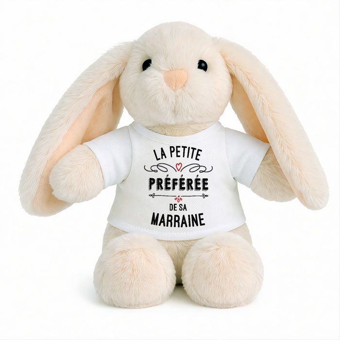 Planetee Peluche Lapin Bébé Doudou Préférée de Sa Marraine Cadeau Naissance Fille Nouveau-Né Baby Shower