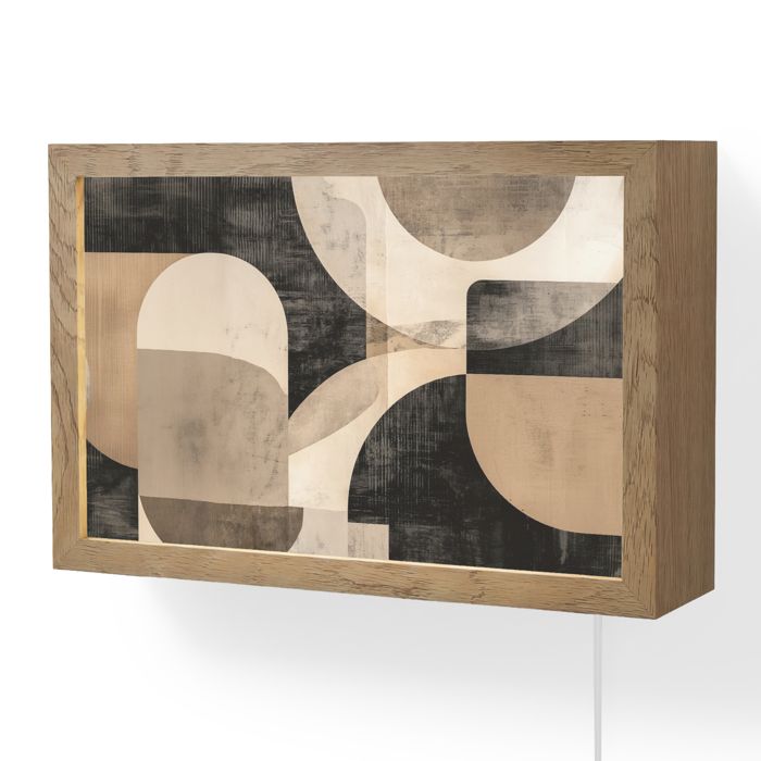 Applique Murale LED - Lampe de Chevet Murale Design - Motif Abstrait - Formes - Moderne - Beige 30x20 cm Couleur Gris - OnlyWow