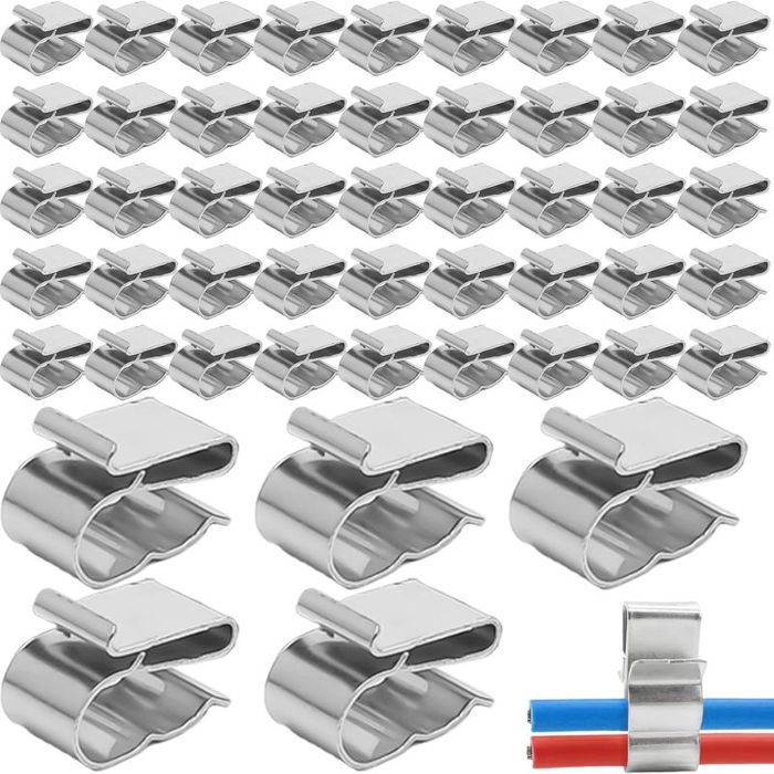 Lot de 50 clips de câble photovoltaïque pour panneau solaire photovoltaïque Clips de câble pour le montage du système Installation