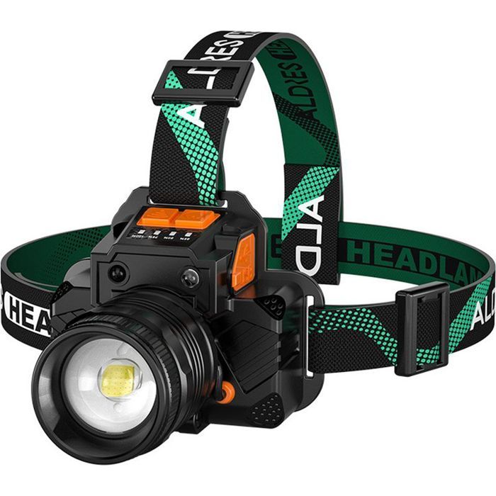 Lampe frontale rechargeable - Super lumineuse Détection par mouvement - Camping randonnée pêche - Blanc