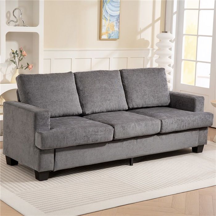 Canapé 3 places en tissu gris Canapé 3 places en tissu gris