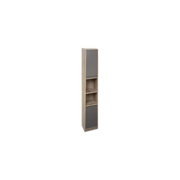 colonne de salle de bain elda 30 x 24 x 170 cm gris achat vente colonne armoire sdb colonne de salle de bain cdiscount