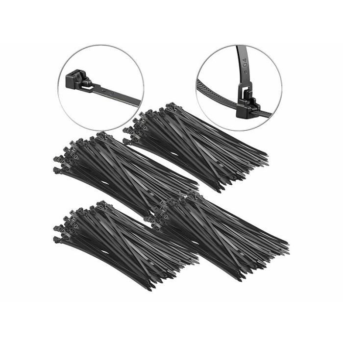 Colliers de serrage réutilisables AGT Noir 300 x 7,6 mm Simple — free download