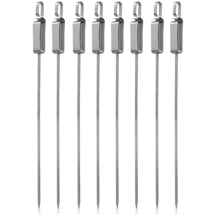 8 Pièces Brochettes Barbecue Télescopiques Réutilisables - Fourchettes Marshmallow Avec Poignées Bois, Idéales Camping Et Feux De Camp