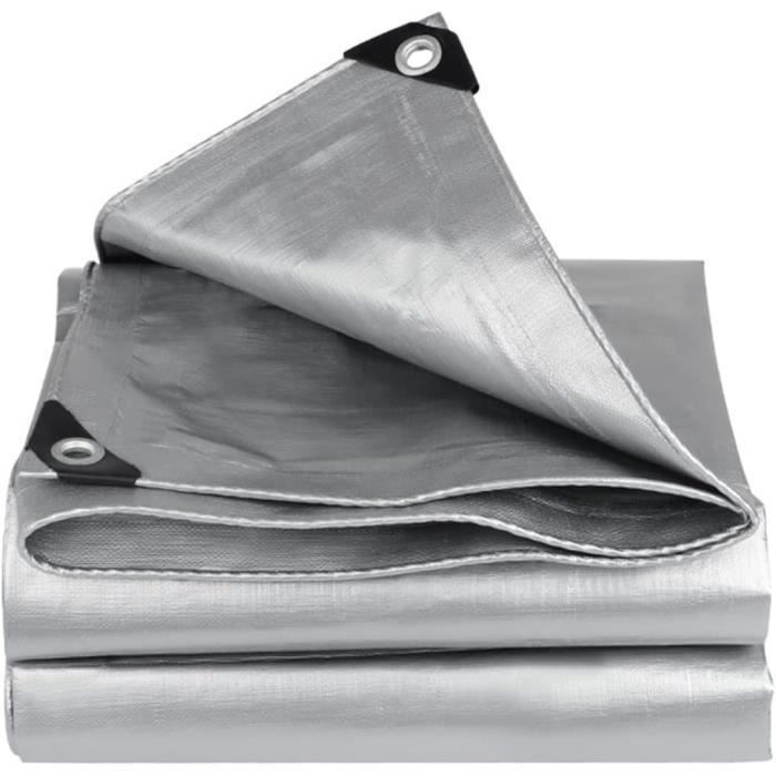 Bâche de couverture étanche protection en PE avec oeillets 6x12 m 260 g