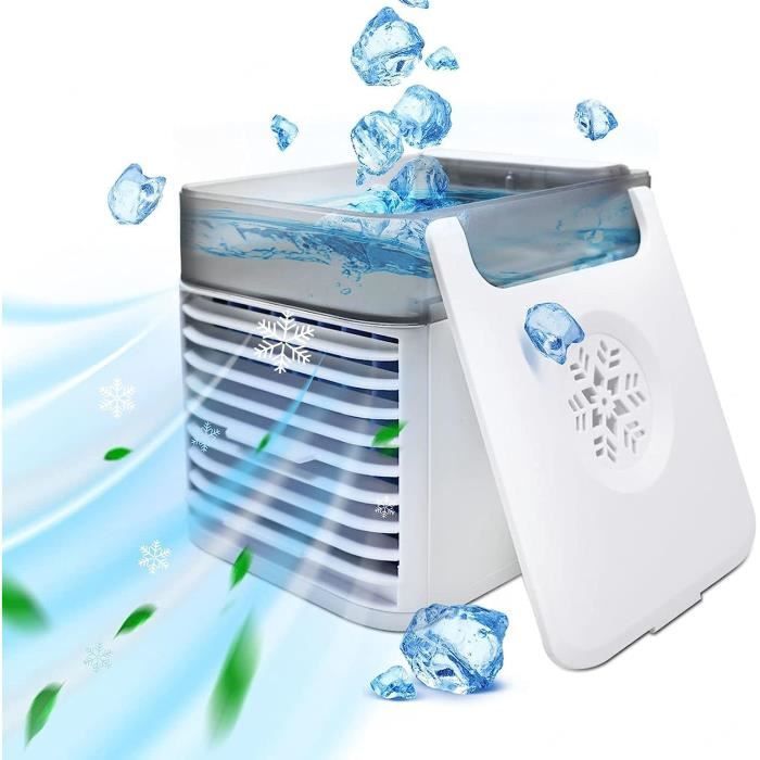 Climatiseur Portable Silencieux - Refroidisseur Par évaporation Pour Bureau, Voiture, Camping - Ventilateur 9 Vitesses, Minuterie 8h