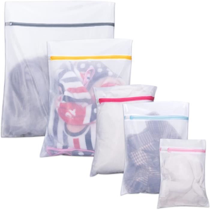 Lot De 5 Sacs à Linge Filet - Pour Machine à Laver | Protection Soutien-Gorge, Sous-Vêtements & Vêtements Délicats