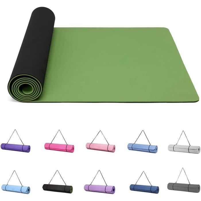 Tapis De Yoga Simple Deluxe - Couleur Violet Taro - 1" D'Épaisseur - Anti-Dérapant Avec Sangle - Neuf
