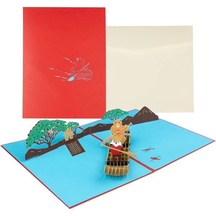 Carte Pop-up 3D Guitare - Carte D'anniversaire, De Graduation Ou D'invitation - Format 13x15 Cm Avec Enveloppe - 5
