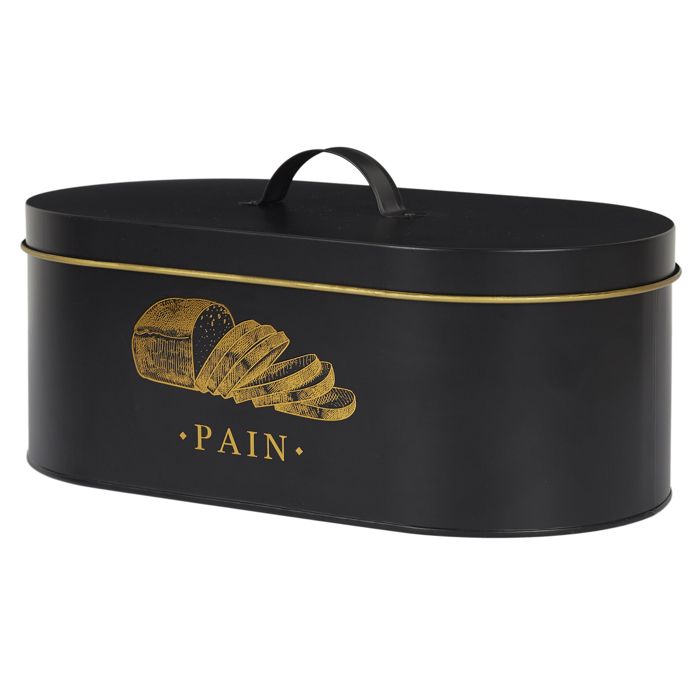 Boßte à Pain - Cook Concept - Métal - Noir Et Doré - H12 X L33 X P18 Cm ...