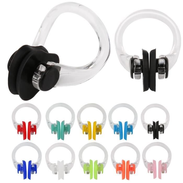 10 Pinces-Nez De Natation SAVITA - Gel De Silice Imperméable Enfants/Adultes - Multicolore