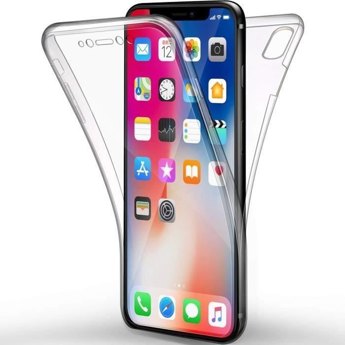 Coque iPhone X/iPhone XS 360 degré Intégrale en Gel Silicone