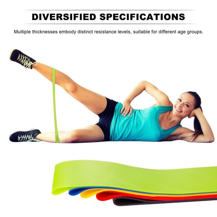 yoga avec sac de transport et instructions pilates Topfit Lot de 5 bandes /élastiques de fitness avec 5 niveaux de r/ésistance diff/érents pour crossfit