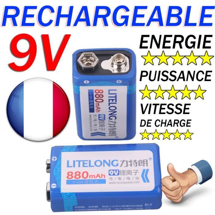 Pile 9 volts rechargeable