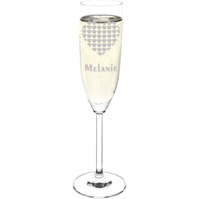 AJWLeonardo Flûte à champagne personnalisable avec gravure du nom