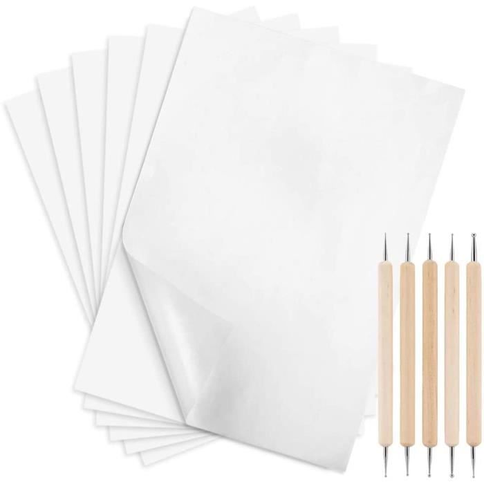100 Feuilles Papier Transfert Blanc A4 - Carbone Pour Tissu, Bois, Broderie - 21.6x29.9cm