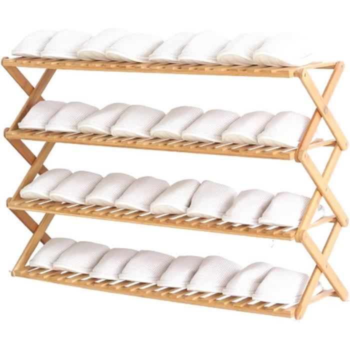 ZYFA Étagère à Chaussures De Bambou,Organiseur De Rangement Banc En 3 Niveaux, Banc Meuble Entrée Pour Salon Vestiaire Entrée