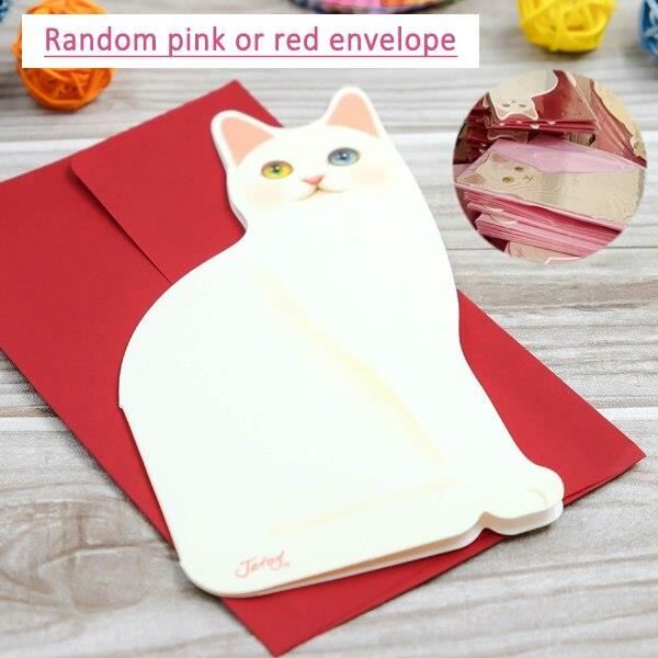 Carte De Vœux Pliante Chat Mignon 1 Piece Cartes D Anniversaire Noel Enveloppe Papier D Ecriture Cadeaux C8694ad Cdiscount Beaux Arts Et Loisirs Creatifs