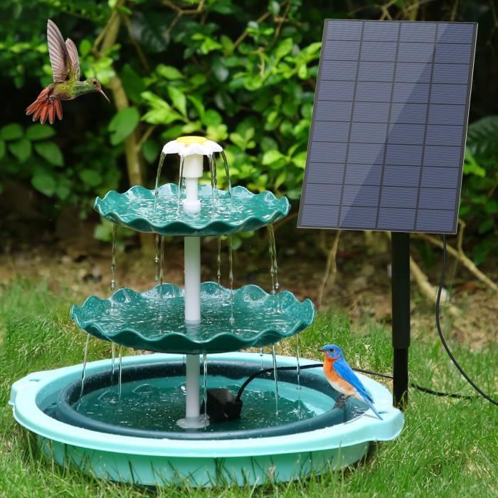 Green-7.5W)– bain d'oiseaux à 3 niveaux avec pompe solaire de 2.5W,  fontaine solaire détachable pour bricolage et adapté au bain d' - Cdiscount  Jardin