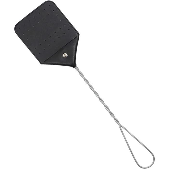Tapette à Mouches Télescopique - Manche En Cuir PU, Longueur Réglable, Pour Intérieur/extérieur - Anti-dérapante