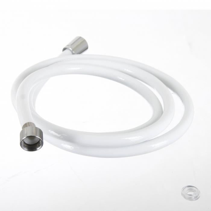 Les produits   Tube, raccord - Flexible douche pvc soft blanc  1m50
