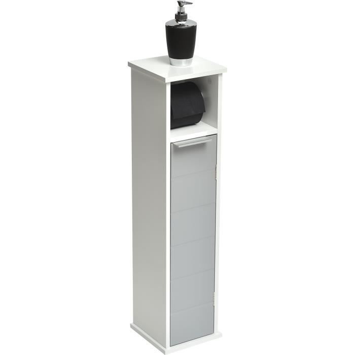 Derouleur Et Meuble De Rangement Pour Papier Toilettes Blanc