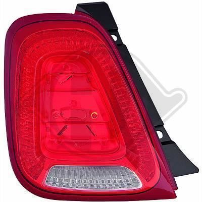 Feux Arrières Set droite & gauche pour Fiat 500 312 Année de construction 10/2007-07/2015 Gris Bord