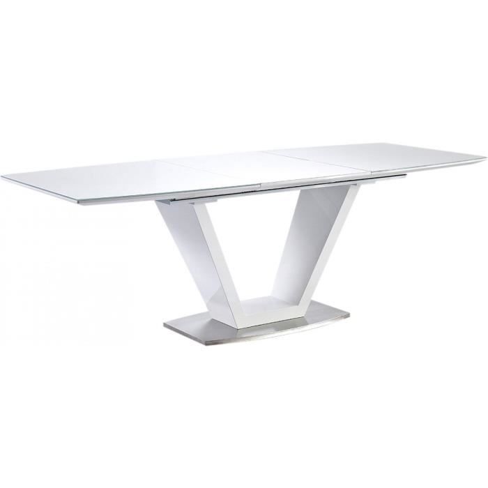 Table A Manger Extensible Blanc Laque Design En Mdf Avec Son