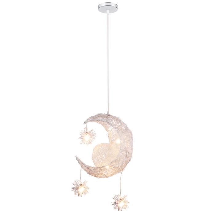 Suspension Lune Etoile Design Plafonnier Lustre pour Chambre denfant Lumière Blanc Chaud - Yote