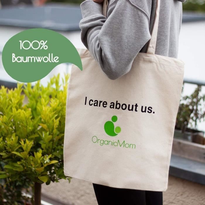 OrganicMom Durable Sac a Courses Coton Extra Resistant Longue Anse a Bandouliere Sac de Jute Imprime Sac a Courses Solide Co 287 Cdiscount Bagagerie Maroquinerie