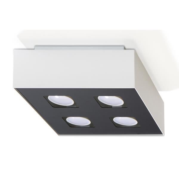 Plafonnier LED MONO 4 - Sollux Lighting - Blanc - 4 ampoules GU10 - Design contemporain
