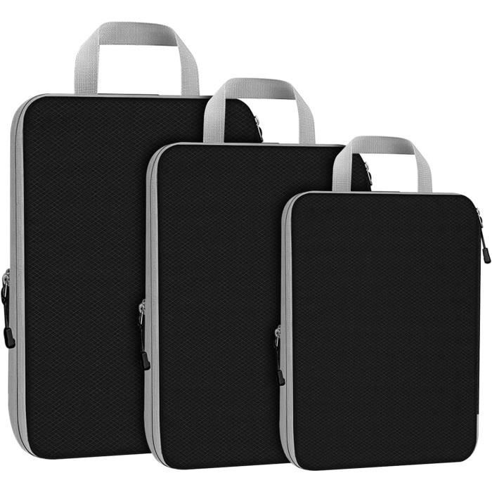 Sac Compression Voyage,Organisateur Valise Avec Compression,Sac de  Rangement Voyage Packing Cube,Organiseurs de Bagage pour Vêtement