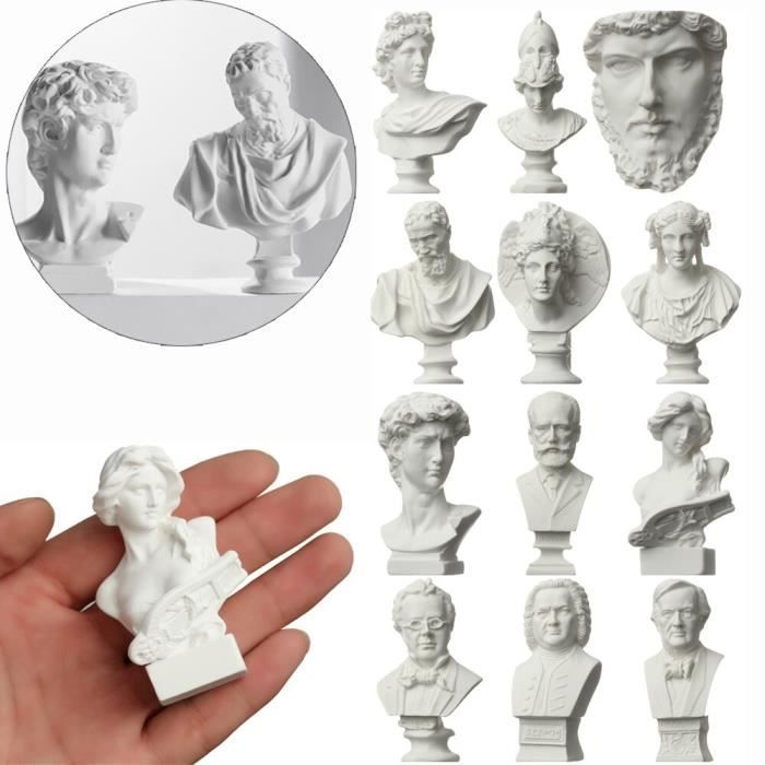 Buste David Mythologie Grecque - Sculpture Déco 30cm | Statue Renaissance | Décoration Intérieur Classique
