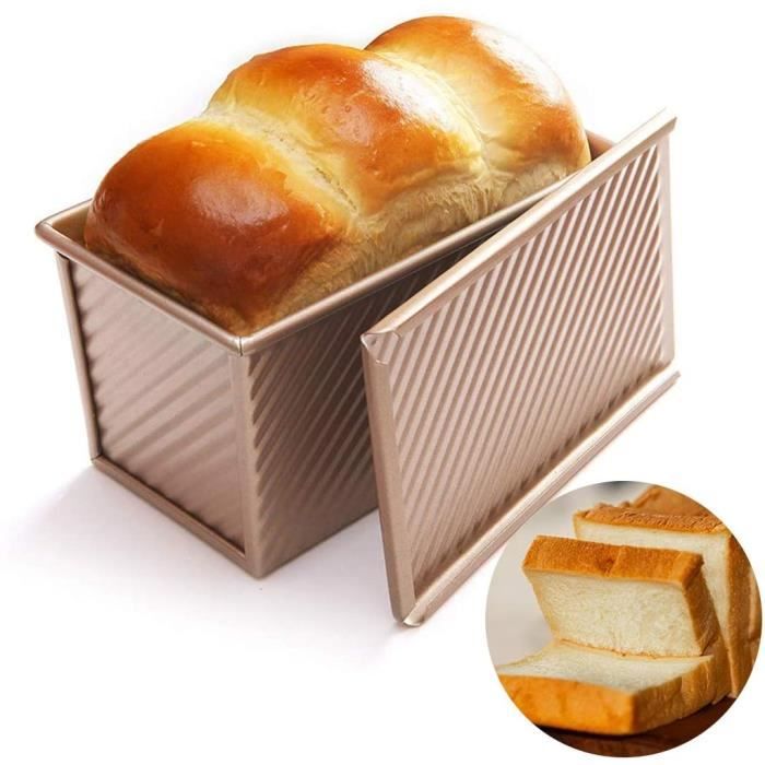 Moule Toast Rectangle Boîte pour la Fabrication de Gâteau et de Pain Grillé Moule à Pain avec Couvercle en Acier au Carbone Antiadhésif 
