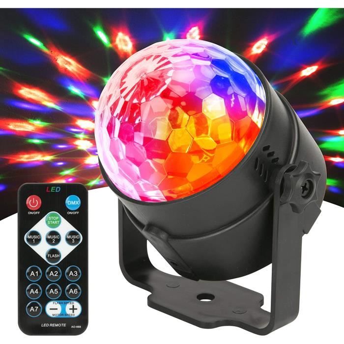2 Pack Boule Disco YAZEKY - Projecteur Lumière 7 Couleurs RGB - Télécommande - Rotation 360° - Pour Fête, Bar