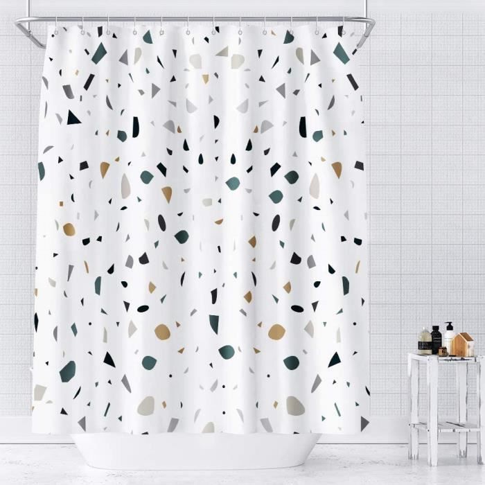 180 x 180cm Imperméable Anti-moisissures Lavable Polyester Tissu Rideaux de Salle de Bains Rideau de Douche