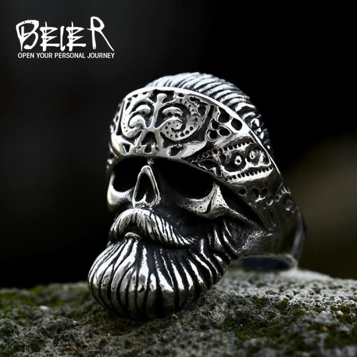 BR8 1001 pour12 bague punk rock pour hommes en acier