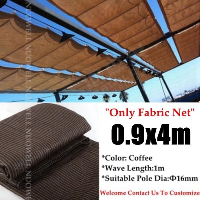 Voile D'ombrage Rétractable Ondulé 120x700cm(BxL) Auvent Incurvé