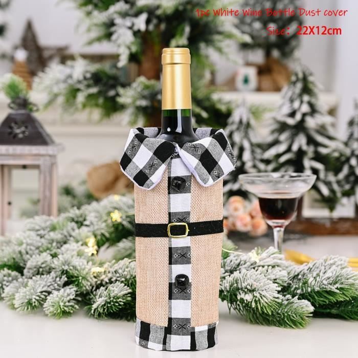 89-Blanc Cadeau de nouvel an 2023, bouteille de vin du père noël, couvercle  anti poussière, décorations de no - Cdiscount Maison