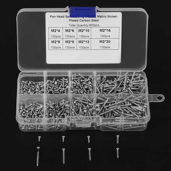 200 Vis Autotaraudeuses M1,5x3mm – Tête Ronde Nickelée, Uxcell