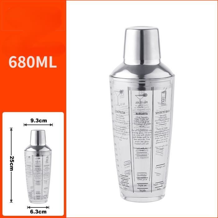 Verre Mélangeur 750ml à Carats - Pour Cocktails - Verre Non Trempé - Motif Diamant - Lave-vaisselle Safe