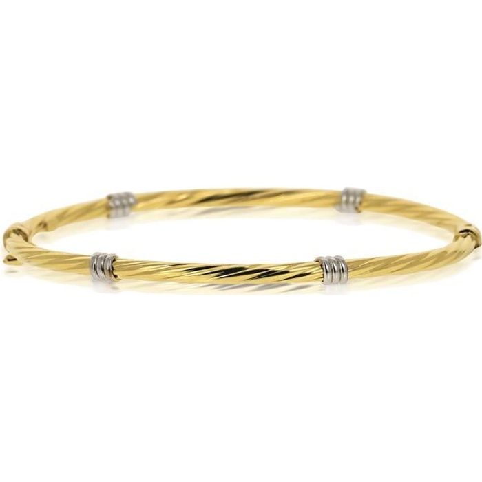 Bracelet Jonc Rigide Torsadé Ors En Or Jaune 18 Carats Achat