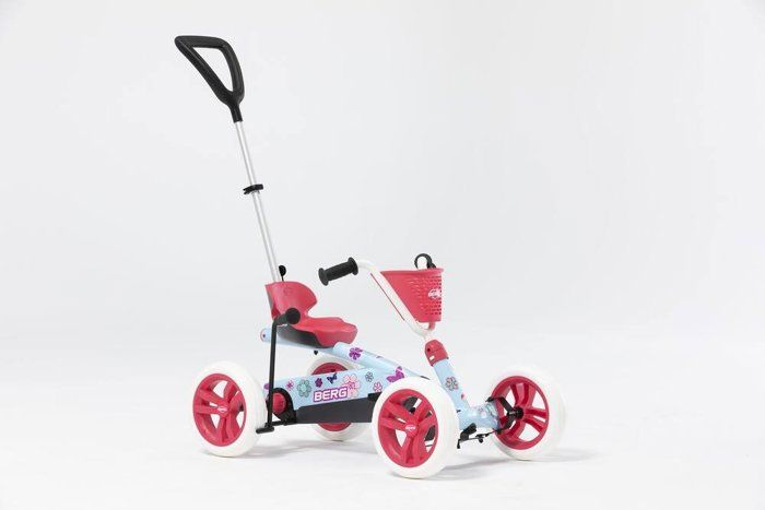 Kart à pédales BERG Buzzy Bloom 2 en 1 - Rose - Pour les enfants de 2 à 5 ans - Pneus super silencieux EVA