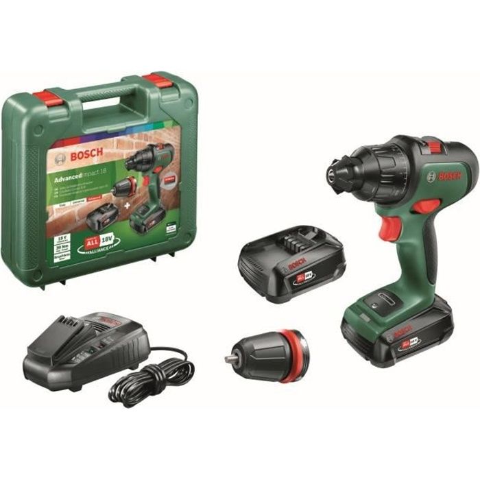 Bosch Home and Garden Bosch perceuse visseuse à percussion sans fil AdvancedImpact 18 1 batterie système 18V avec accessoires dans une boîte en carton - vue 6