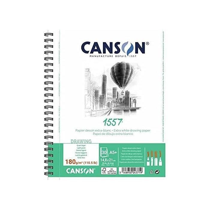 Album Croquis CANSON XL Spiralé A4 - 120 Feuilles 90g/m² Ivoire - Pour Crayon, Fusain, Pastel