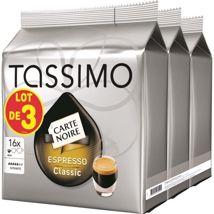 TASSIMO Carte Noire espresso classic 3 x 16 dosettes Cdiscount Au