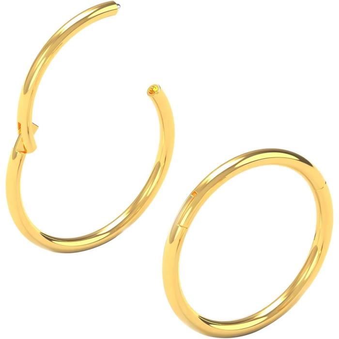 Anneau De Nez Clicker En Acier 316L 20G (0.8mm) - Diamètre Intérieur 6, 7 Ou 8 Mm - Avec Zirconium Cubique - Piercing
