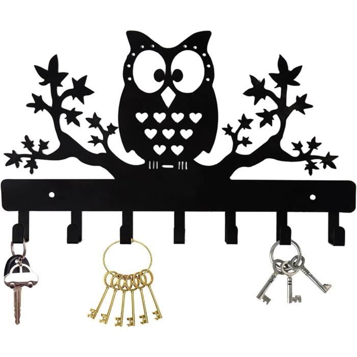 Porte Clef Mural, Porte-Clés Mural En Bois, Noir Porte Courrier Mural, Avec 4 Crochets À Clé