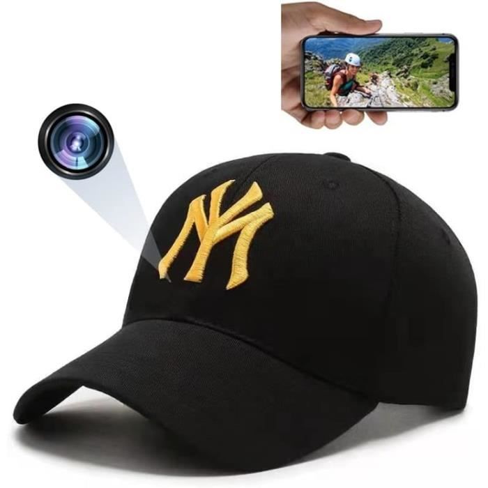 Casquette de caméra espion Full HD 1080p WiFi avec vision nocturne et fonction de visualisation à distance pour la sécurité A196